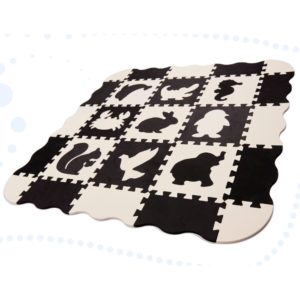 Habszivacs játszószőnyeg és 3D puzzle szőnyeg fekete – ekrü színben