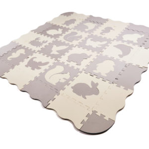 Habszivacs játszószőnyeg és 3D puzzle szőnyeg szürke – ekrü színben