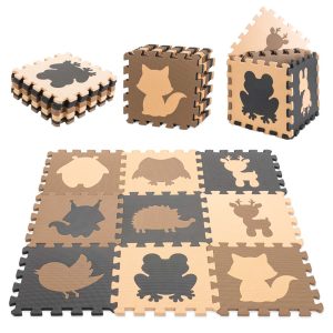 Habszivacs játszószőnyeg és puzzle – állatok 85 x 85 cm