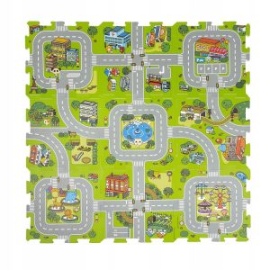Smily Play habszivacs játszószőnyeg és puzzle – Utca