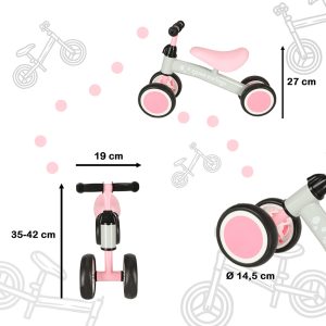 Trike Fix Tiny 4 kerekű futóbicikli – rózsaszín