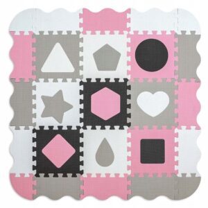 Milly Mally habszivacs játszószőnyeg és puzzle – rózsaszín & szürke