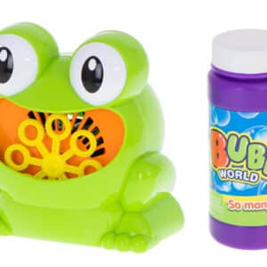 Szappanbuborék gép béka formában – automata buborékfújó gyerekeknek