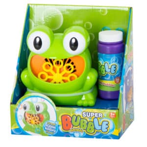Szappanbuborék gép béka formában – automata buborékfújó gyerekeknek