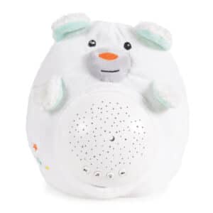 MONI Toys Csillagos Égbolt projektoros éjjeli lámpa – zenélő fehér kutya