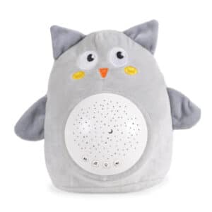 MONI Toys Csillagos Égbolt projektoros éjjeli lámpa – zenélő szürke cica