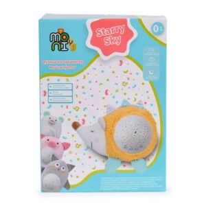 MONI Toys Csillagos Égbolt projektoros éjjeli lámpa – zenélő fehér kutya