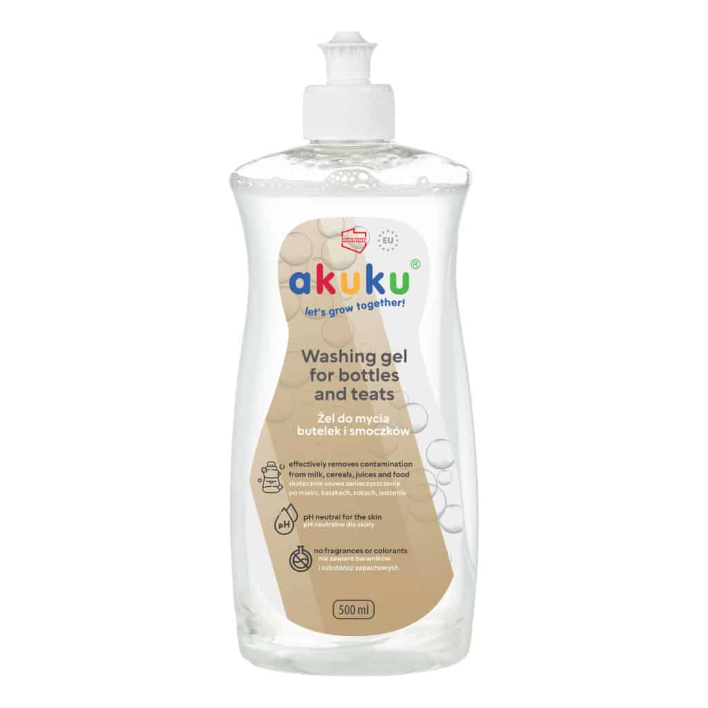 AKUKU cumisüveg- és cumimosó gél 500 ml-es pumpás flakonban